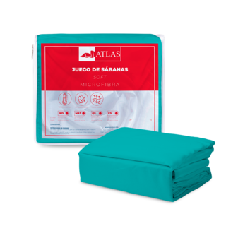 Foto 1 | Foto 1 | Juego De Sabanas King Size Atlas Basic Color Turquesa