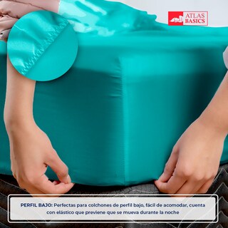 Foto 2 | Foto 2 | Juego De Sabanas King Size Atlas Basic Color Turquesa