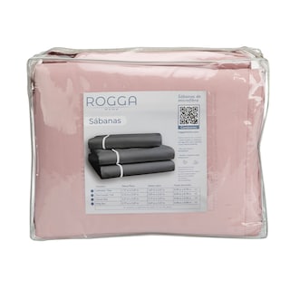 Foto 6 | Foto 6 | Juego De Sábanas Rogga Royal Matrimonial Color Rosa