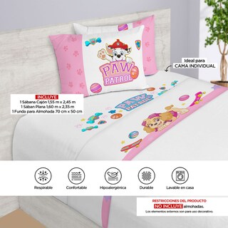 Foto 4 | Foto 4 | Juego De Sábanas Individuales Paw Patrol Flores
