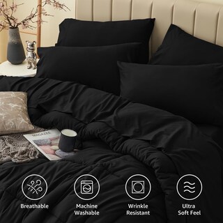 Foto 3 | Foto 3 | Juego De Edredón Cozylux Queen, 7 Piezas, Cama En Bolsa, Color Negro - Venta Internacional.