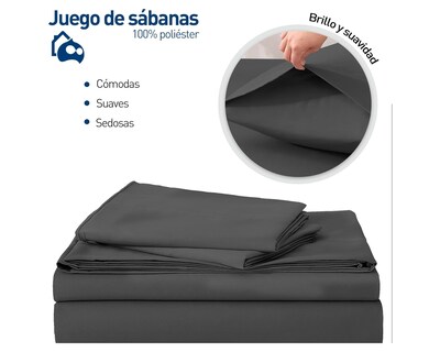 Foto 2 | Foto 2 | Juego de Sábanas King Size Bluelander Negras 4 Piezas