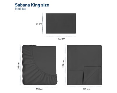 Foto 5 | Foto 5 | Juego de Sábanas King Size Bluelander Negras 4 Piezas