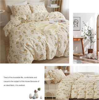 Foto 3 | Foto 3 | Juego de Funda de Edredón HighBuy King Size con Estampado Floral Amarillo 3 Piezas - Venta Internacional