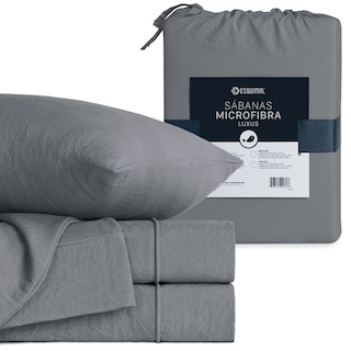 Foto 2 | Foto 2 | Sábana con Acabado Tipo Lino Prelavado Esquimal King Size Gris Ultra Suave