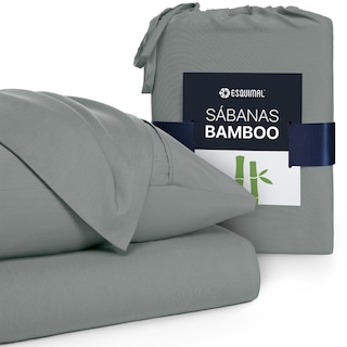 Foto 2 | Foto 2 | Sábana de Bambú Esquimal King Size Gris Ultra Suave