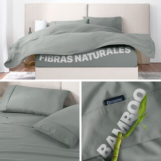 Foto 3 | Foto 3 | Sábana de Bambú Esquimal King Size Gris Ultra Suave