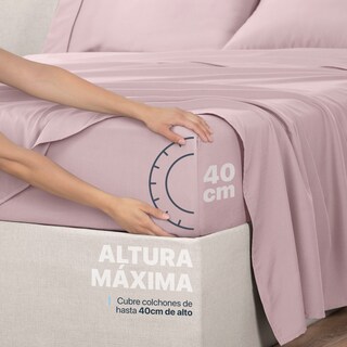 Foto 6 | Foto 6 | Sábana de Bambú Esquimal Queen Size Rosa Ultra Suave