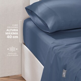 Foto 7 | Foto 7 | Sábana Microfibra Real Textil Azul Marino King Size