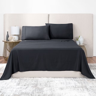 Foto 1 | Foto 1 | Sábana de Bambú Esquimal Queen Size Negro Ultra Suave