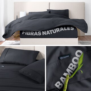 Foto 3 | Foto 3 | Sábana de Bambú Esquimal Queen Size Negro Ultra Suave
