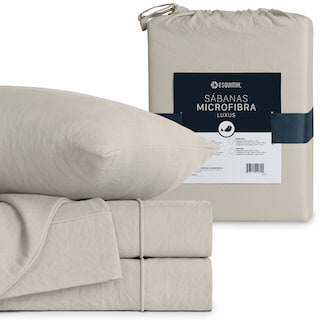 Foto 2 | Foto 2 | Sábana con Acabado Tipo Lino Prelavado Esquimal Queen Size Beige Ultra Suave