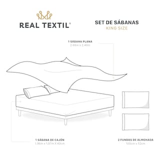 Foto 4 | Foto 4 | Sábana de Microfibra Real Textil Blanco King Size