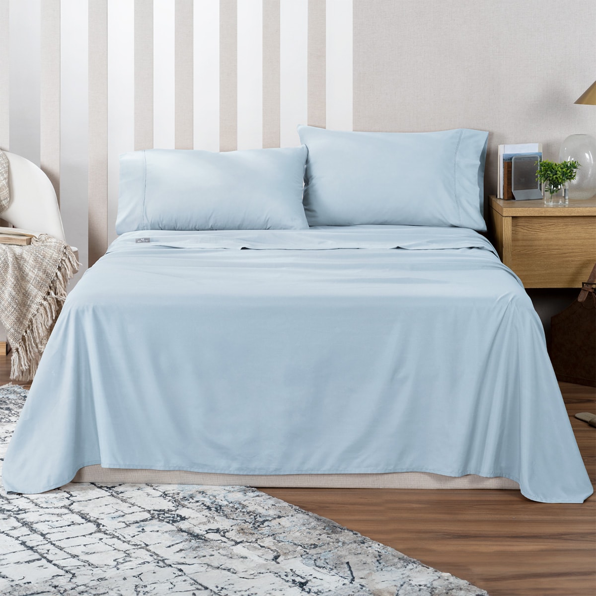 Sábana Microfibra Real Textil Azul Individual | Coppel.com