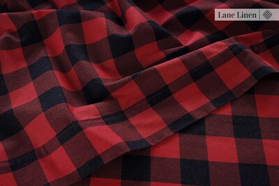 Foto 6 | Foto 6 | Juego De Sábanas De Franela Lane Linen, 100% Algodón, Tamaño Queen, Rojo - Venta Internacional.