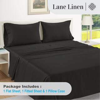 Foto 4 | Foto 4 | Sábanas Lane Linen, 100% Algodón Egipcio, 1000 Hilos, 2 Camas, Negras - Venta Internacional.