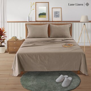 Foto 2 | Foto 2 | Juego De Sábanas De Franela Lane Linen, 100% Algodón, Color Topo Completo, 4 Piezas - Venta Internacional.