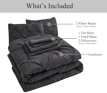 Foto 6 | Foto 6 | Juego De Edredón Lane Linen De Tamaño Completo Con Sábanas Y Fundas De Almohada, Color Gris - Venta Internacional.