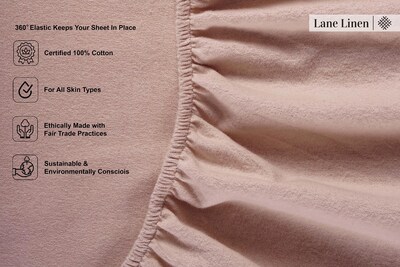 Foto 5 | Foto 5 | Juego De Sábanas De Franela Lane Linen, 100% Algodón, Color Sepia Rosa - Venta Internacional.