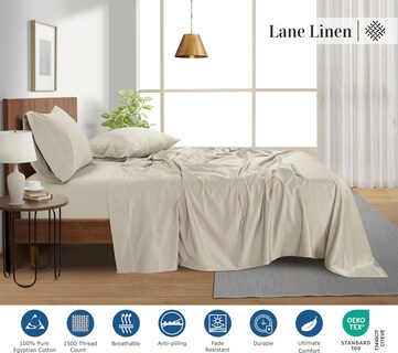 Foto 4 | Foto 4 | Juego De Sábanas Lane Linen 100% Algodón Egipcio Split King Ivory - Venta Internacional.