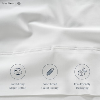 Foto 5 | Foto 5 | Juego De Sábanas Lane Linen Split King 600tc 100% Algodón Blanco - Venta Internacional.