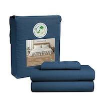 Sábanas Lane Linen Twin, 100% Algodón, Prelavadas, Color Azul Marino - Venta Internacional.