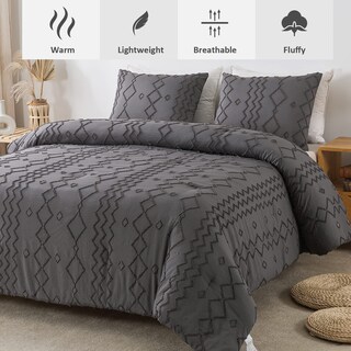 Foto 3 | Foto 3 | Juego De Edredón Andency Tufted Queen De Color Gris Oscuro Con 2 Fundas De Almohada - Venta Internacional.