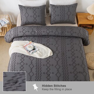 Foto 4 | Foto 4 | Juego De Edredón Andency Tufted Queen De Color Gris Oscuro Con 2 Fundas De Almohada - Venta Internacional.