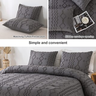 Foto 7 | Foto 7 | Juego De Edredón Andency Tufted Queen De Color Gris Oscuro Con 2 Fundas De Almohada - Venta Internacional.