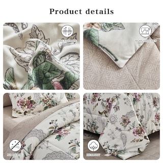 Foto 5 | Foto 5 | Set De Edredón Bed In A Bag Queen, 7 Piezas, Estampado Floral, Color Beige - Venta Internacional.