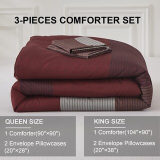 Foto 6 | Foto 6 | Juego De Edredón Wongs Bedding, Color Burdeos, Reversible, Tamaño King - Venta Internacional.