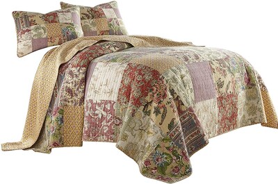 Foto 5 | Foto 5 | Juego De Edredón Chezmoi Collection Delaney De 3 Piezas Con Estampado Floral - Venta Internacional.