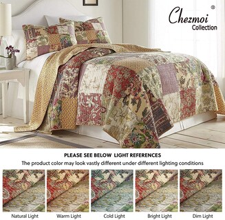 Foto 6 | Foto 6 | Juego De Edredón Chezmoi Collection Delaney De 3 Piezas Con Estampado Floral - Venta Internacional.