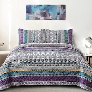 Foto 1 | Foto 1 | Juego De Edredón Wongs Bedding Boho King Size, Microfibra Morada - Venta Internacional.
