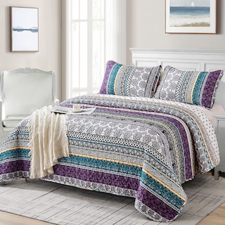 Foto 2 | Foto 2 | Juego De Edredón Wongs Bedding Boho King Size, Microfibra Morada - Venta Internacional.