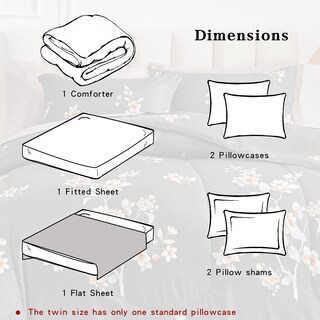 Foto 6 | Foto 6 | Juego de Edredón Flysheep Queen de 7 Piezas con Sábanas Color Oscuro - Venta Internacional