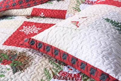 Foto 6 | Foto 6 | Juego De Edredón Marcielo Christmas Rustic Lodge, Color Rojo Ciervo, Doble - Venta Internacional.