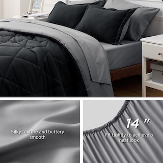 Foto 5 | Foto 5 | Juego De Edredón Bedsure Negro Tamaño King, 7 Piezas Reversibles - Venta Internacional.