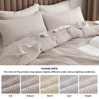 Foto 7 | Foto 7 | Juego De Funda De Edredón Para Cama, Algodón, Tejido Gofrado, Lino, Extragrande - Venta Internacional.