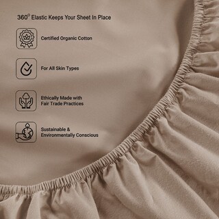 Foto 5 | Foto 5 | Sábana Bajera Lane Linen 100% Algodón Orgánico Queen Taupe - Venta Internacional.