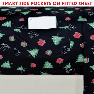 Foto 3 | Foto 3 | Sábanas Elegant Comfort Luxury Soft Feliz Navidad Cal King - Venta Internacional.