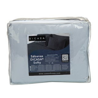 Foto 5 | Foto 5 | Sabanas Softy Color Platino (azul Claro) Queen Size