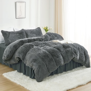 Foto 2 | Foto 2 | Edredón King Size Annadaif Plush Shaggy Gris Oscuro- Venta Internacional