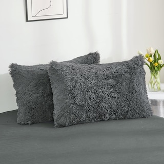 Foto 6 | Foto 6 | Edredón King Size Annadaif Plush Shaggy Gris Oscuro- Venta Internacional