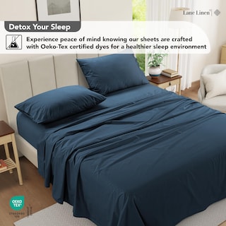 Foto 4 | Foto 4 | Juego de Sábanas Lane Linen Azul-Venta Internacional