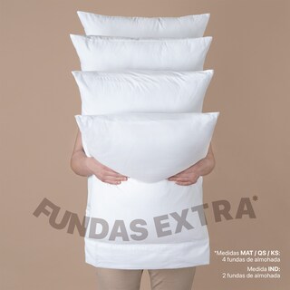 Foto 3 | Foto 3 | Juego De Sábanas De Microfibra Esquimal Blanco Queen Size + 4 Fundas De Almohada