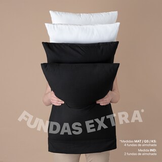 Foto 3 | Foto 3 | Juego De Sábanas De Microfibra Esquimal Negro-blanco Queen Size + 4 Fundas De Almohada