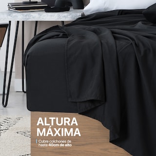 Foto 7 | Foto 7 | Juego De Sábanas De Microfibra Esquimal Negro-blanco Queen Size + 4 Fundas De Almohada