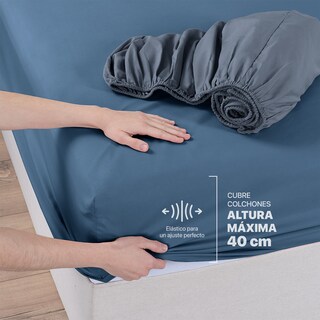 Foto 5 | Foto 5 | Paquete De 2 Juegos De Sábanas De Microfibra Real Textil Azul Queen Size