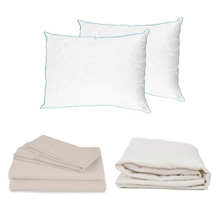Foto 1 | Foto 1 | Protector Ultra + Sábanas Basic Crema + Almohada Osos 2 Queen Size Dicasa